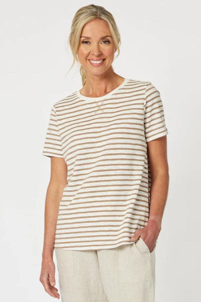 GS Classic stripe tee natural