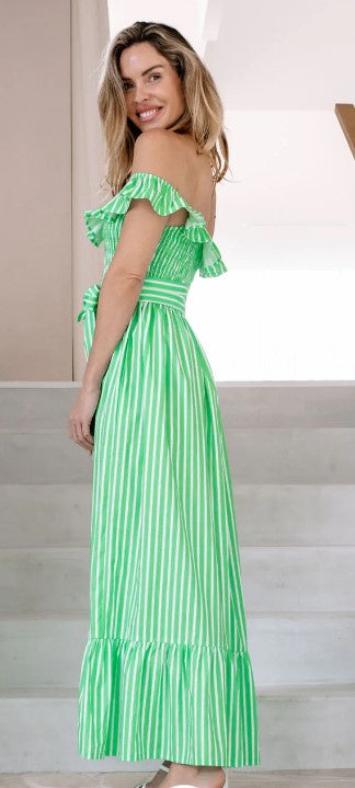 Maldives ruffle dress LIME