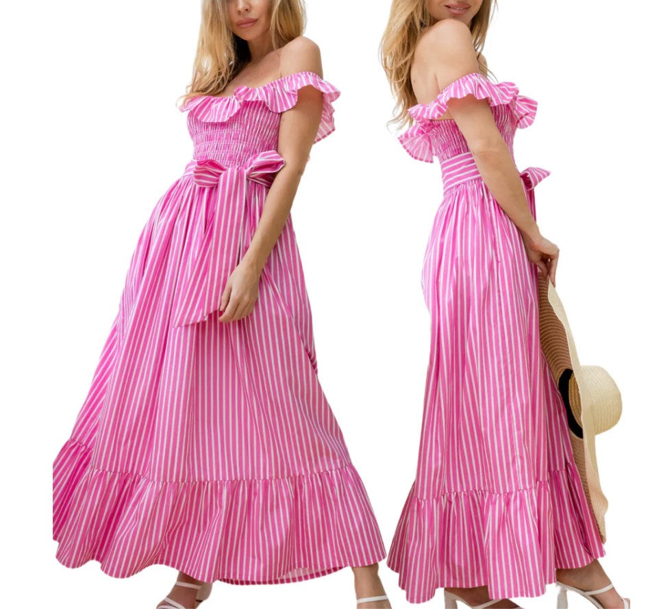 Pink maldives Ruffle dress