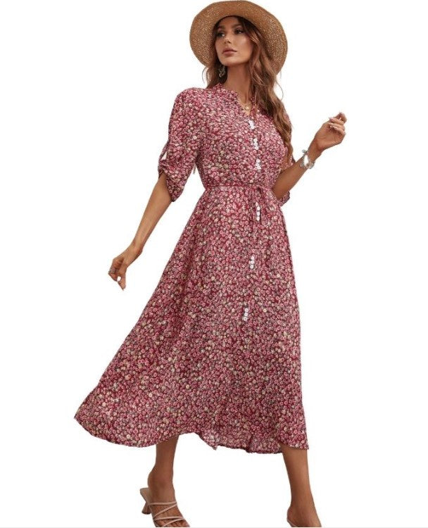 Boho Rusty Red dress