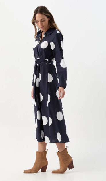 GC spot cotton Navy dress