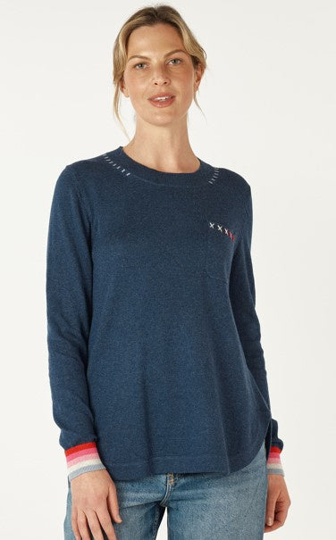 Zakket denim curve knit