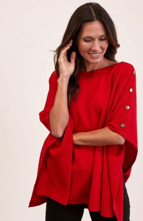 Wool Red Poncho