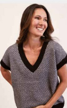Black/silver Vest knit