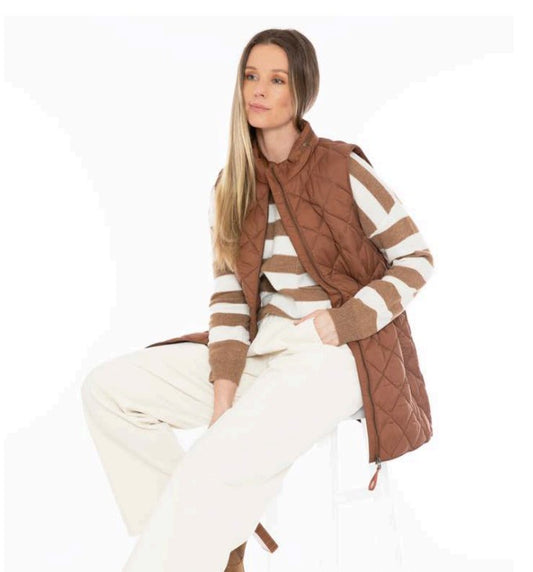 Longline Puffer Chocolate vest