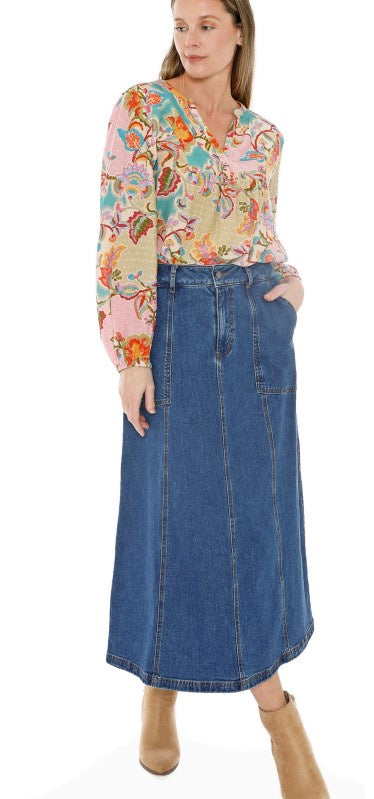 Jump Denim Aline panel skirt