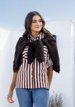 Choc stripe Cotton shirt