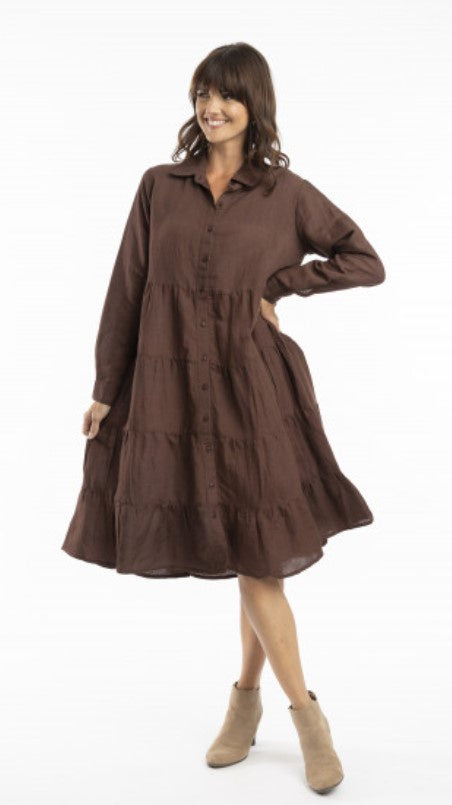 Pure Linen Coffee dress