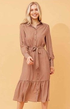 Geo Print dress with tie