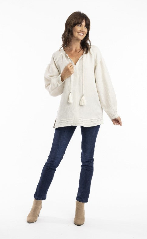 Pure linen top natural