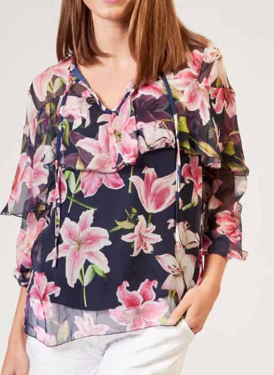 Chiffon Pink Lily Blouse