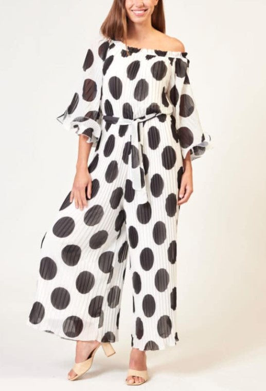Chiffon black spotted Jumpsuit