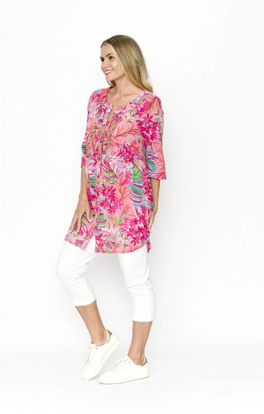 Alison pleated Pink Tunic blouse