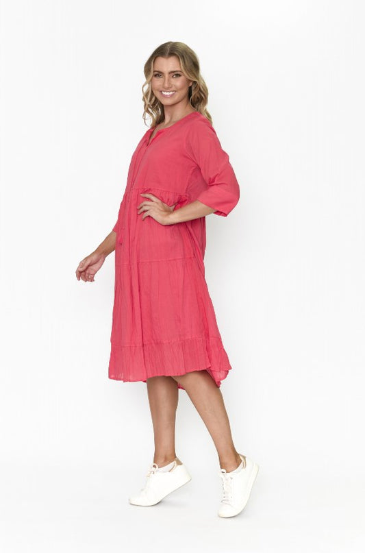 Watermelon Amber Cherry Cotton dress