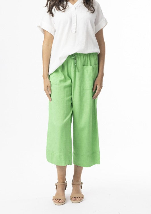 Orientique Green Linen Pants