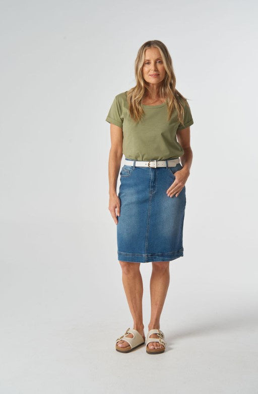 GC Denim Light Mid lenght skirt