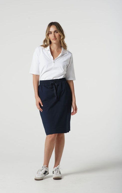 GC Navy mid lenght cotton skirt