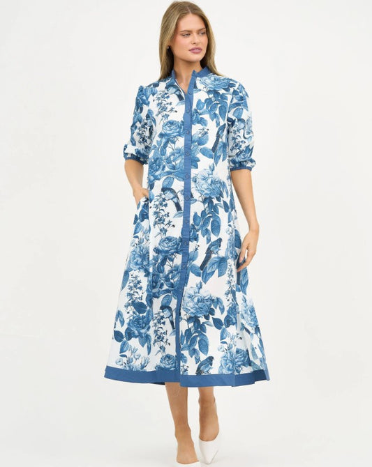 Blue Floral cotton dress