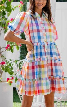 Gelato Cotton Check dress