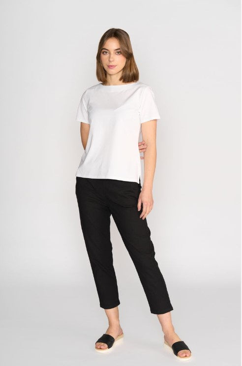 White Boat neck top