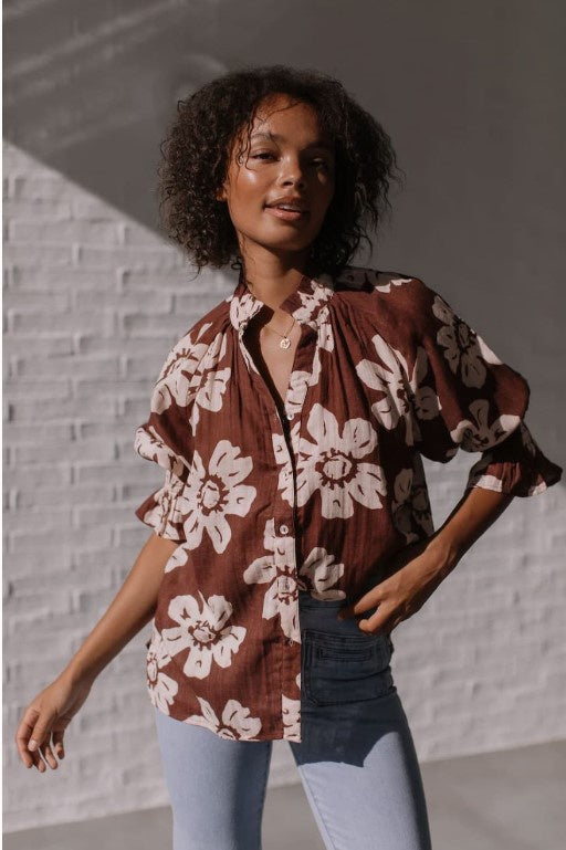 Chocolate Flower Power Top