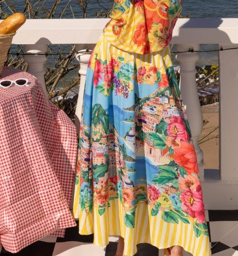 Positano Lemon Maxi Skirt