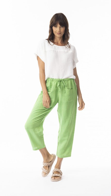 Linen Solid green Pants