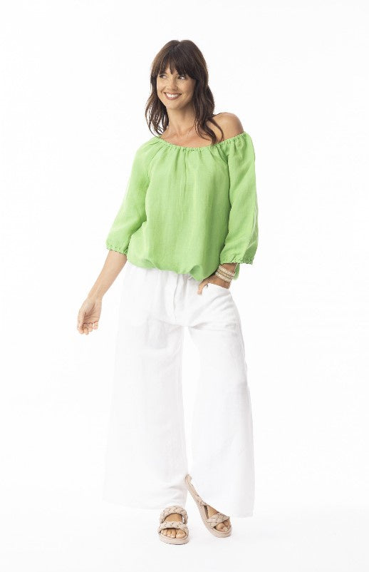 Green Gather Neck top