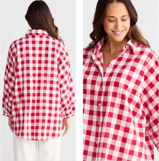 Red Cotton Gingham shirt