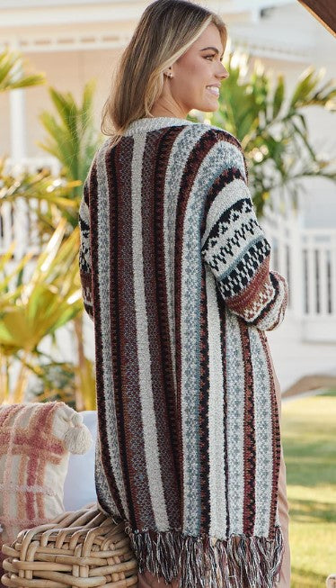 Motley Knit mocha Cardi