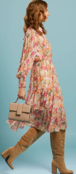 Vintage floral pink dress