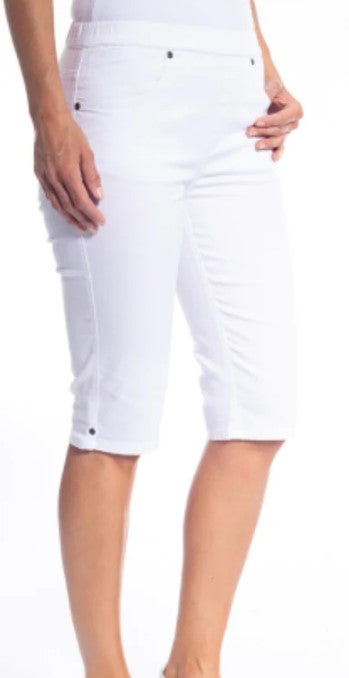 Stretch pull on shorts white