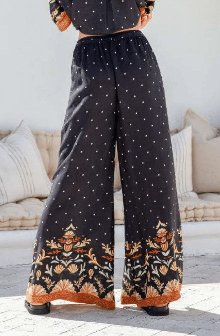 Black boho pants