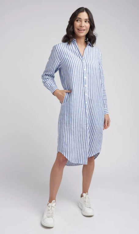 Opal linen shirt dress