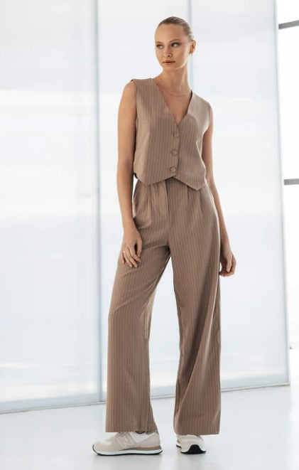 Natural Pinstripe Vest