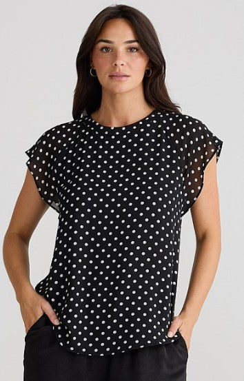 Poker dott boulavard blouse