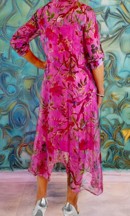 Pink Frilled collar dress