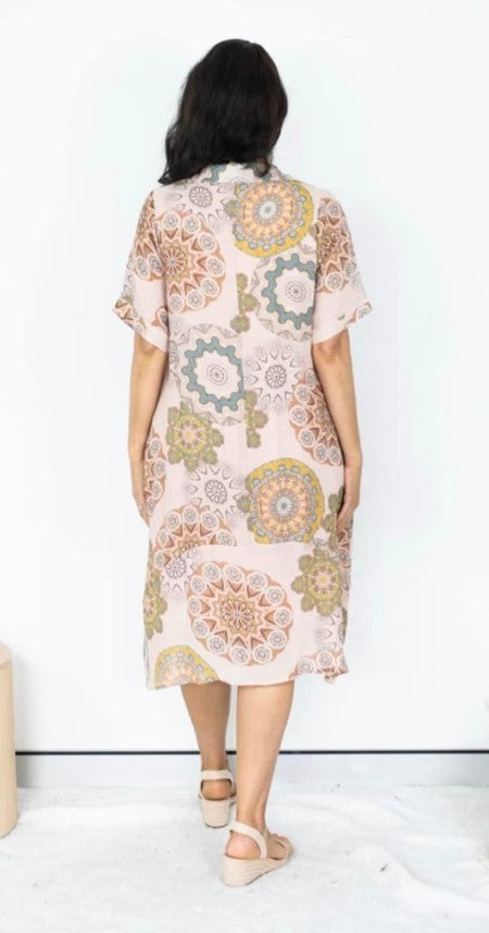 Boho print detail dress