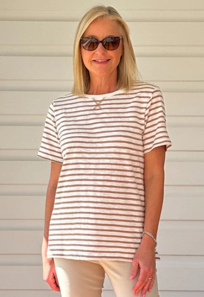 GS Classic stripe tee natural