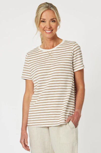 GS Classic stripe tee natural