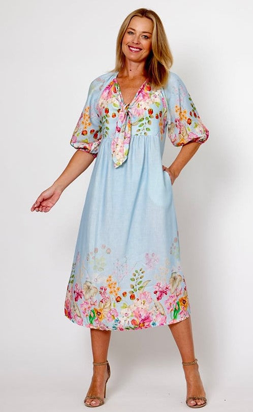 bABY bLUE LINEN dress