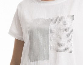 Embellished white top