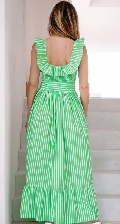Maldives ruffle dress LIME