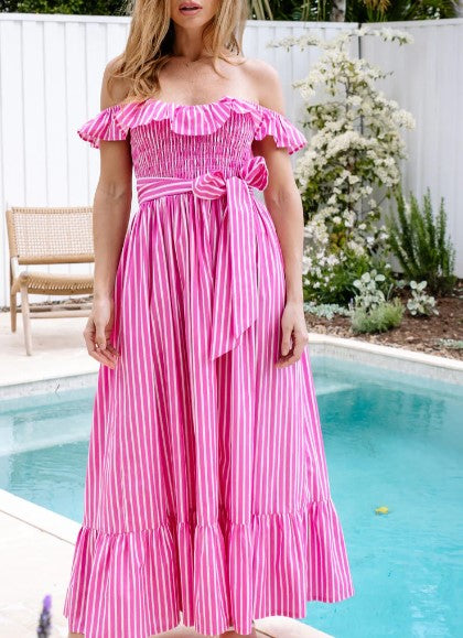 Pink maldives Ruffle dress