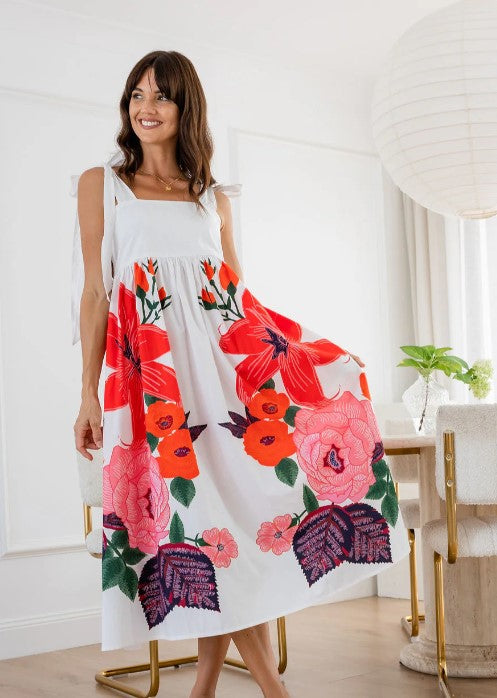 Red Xmas Paradise dress no sleeve