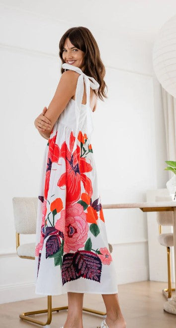 Red Xmas Paradise dress no sleeve