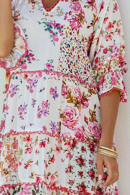 Lace trim Mini dress