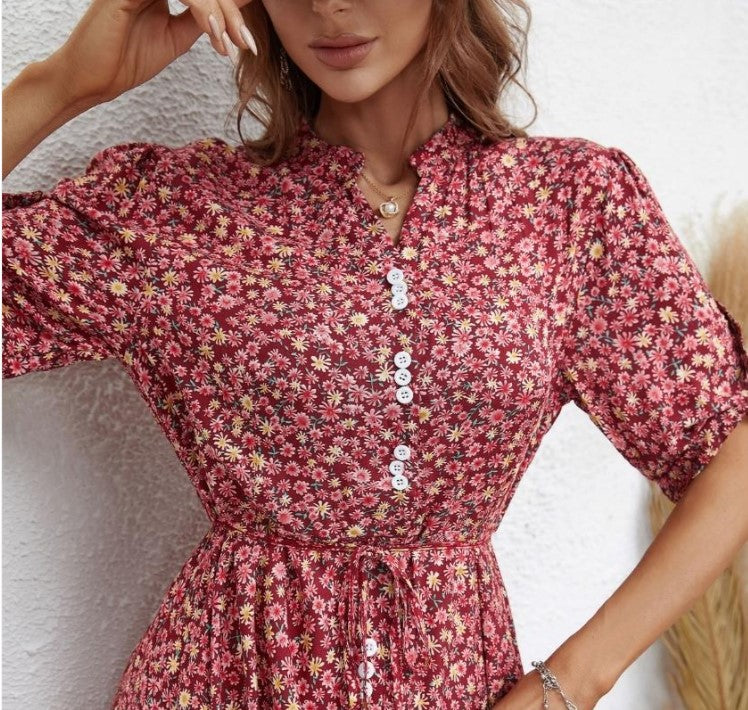 Boho Rusty Red dress