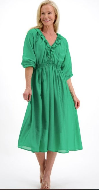 Emerald Frill Silk dress