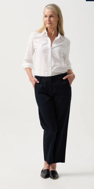 Navy stretch cotton pant